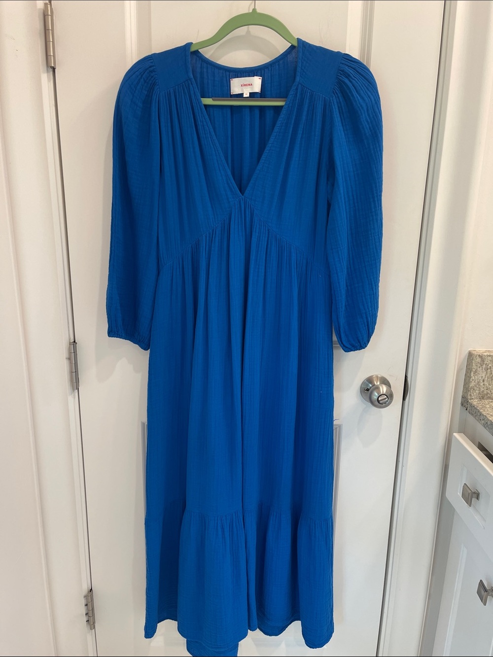 XiRENA Royal Blue V-Neck Maxi Dress